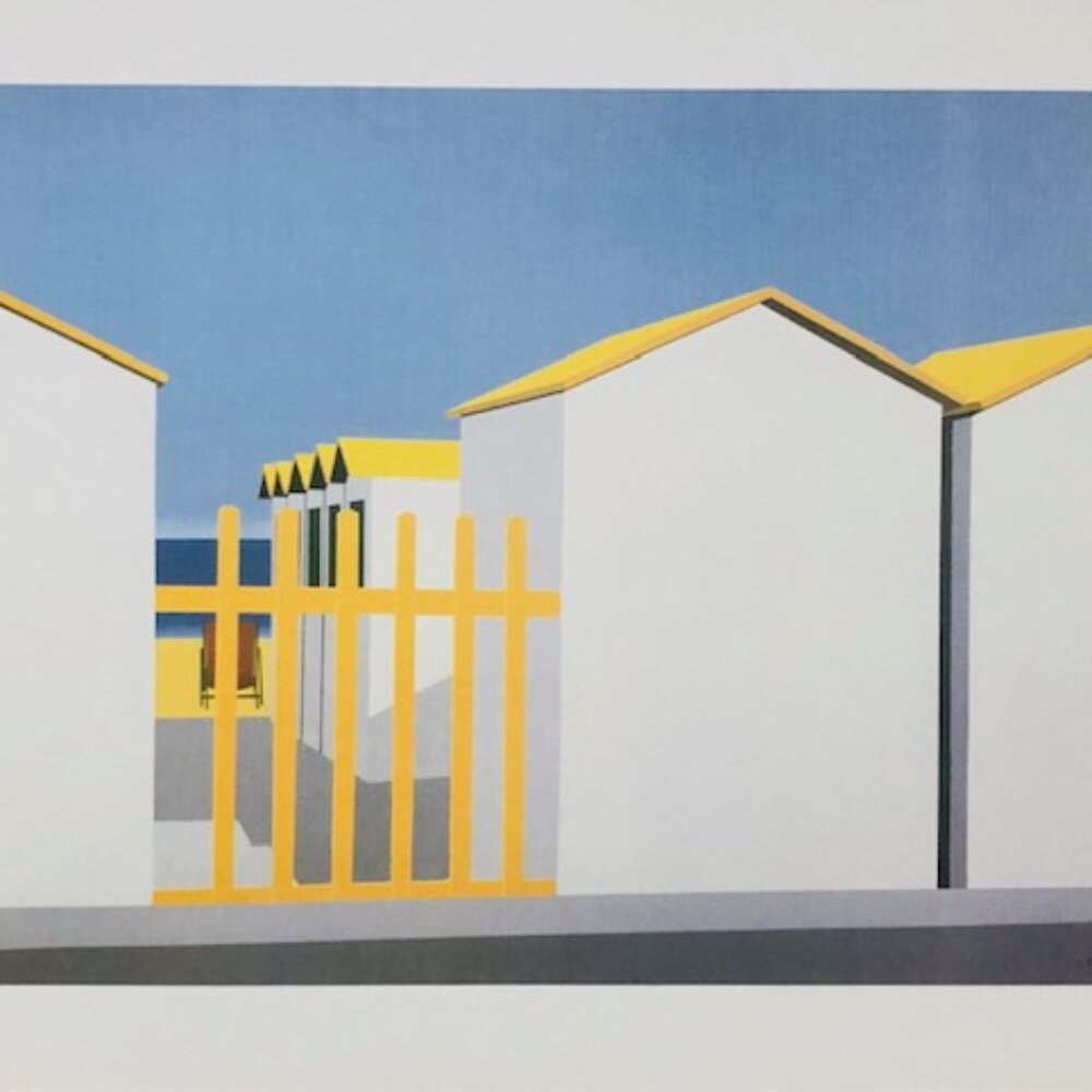 Modern Coastal Architecture Print – Signed by Y. Stoppa – 26” W x 19.75” H